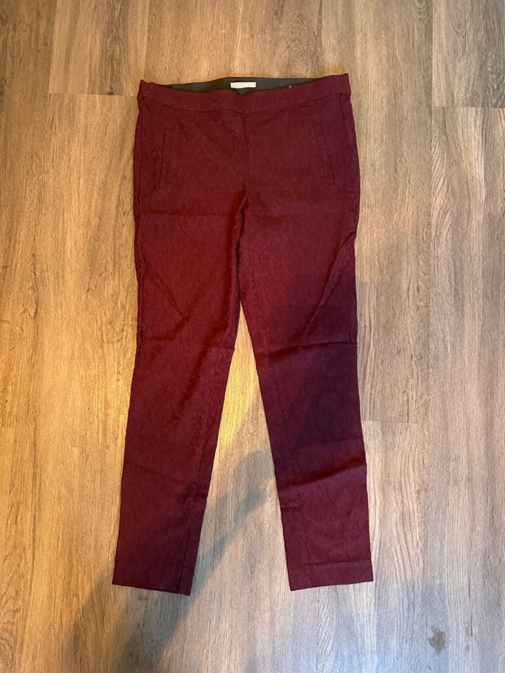 Maurices Wine Red Textured Slim Pants